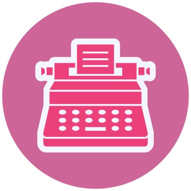 typewriter vector flat color icon
