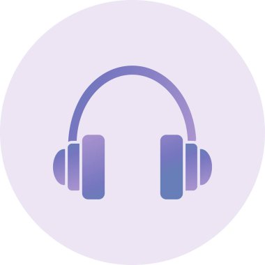 Color vector headphones icon illustration