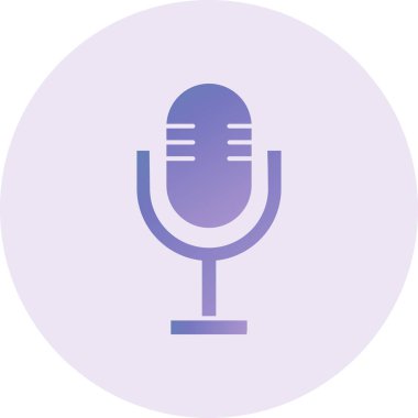 mic yassı ikon vektör çizimi