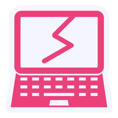 broken laptop. web icon vector illustration