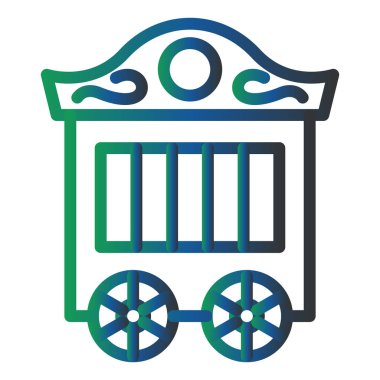 Circus Wagon modern ikon vektör çizimi
