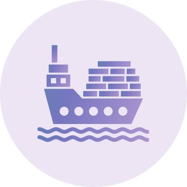 Kargo gemisi simgesinin vektör çizimi