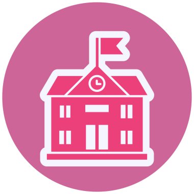 school building. web icon simple illustration