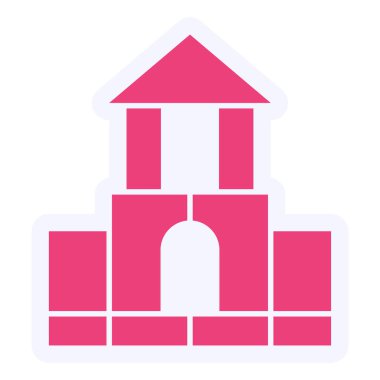 Bloklar Ev Vektörü Kabartma Simgesi Tasarımı