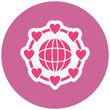 Peace flat icon isolated on color background, vector illustration