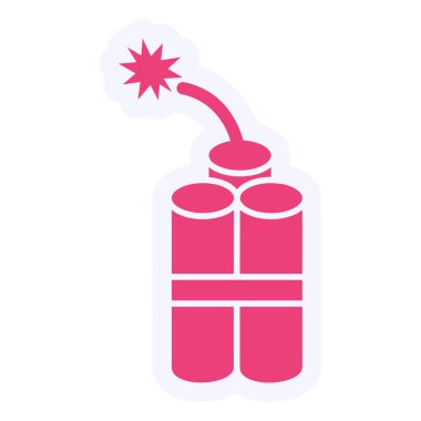 Dinamit Vektör Kabartma Simgesi Tasarımı