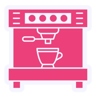 Kahve makinesi. Web simgesi basit illüstrasyon