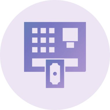 ATM 'de. Web simgesi basit illüstrasyon