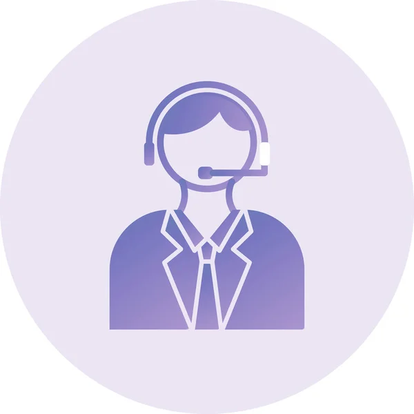 Commentator Avatar Web Icon Illustration — Image vectorielle