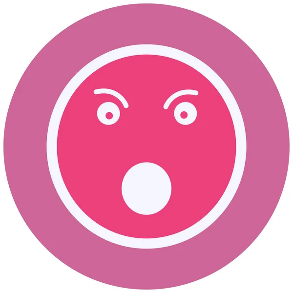 Face Emoticon Emoji Expression Emotion Smile Head Angry Glyph Vector — Vetor de Stock