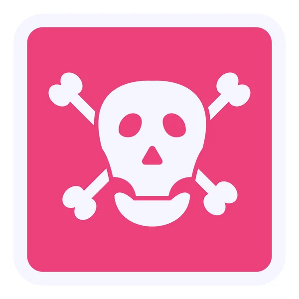 Death Skull Icon Flat Illustration — Stock Vector