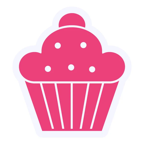 Muffin Moderne Icoon Vector Illustratie — Stockvector