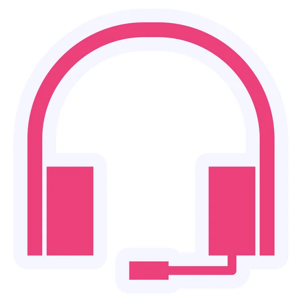 Color Vector Headphones Icon Illustration — Vector de stock