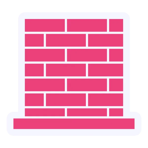 Brick Wall Icon Vector Illustration — Stock Vector