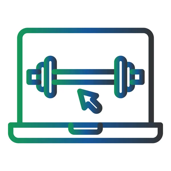 Vector Illustration Online Workout Icon — Wektor stockowy