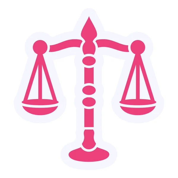 Law Justice Concept Represented Balance Icon Flat Design Style — Archivo Imágenes Vectoriales