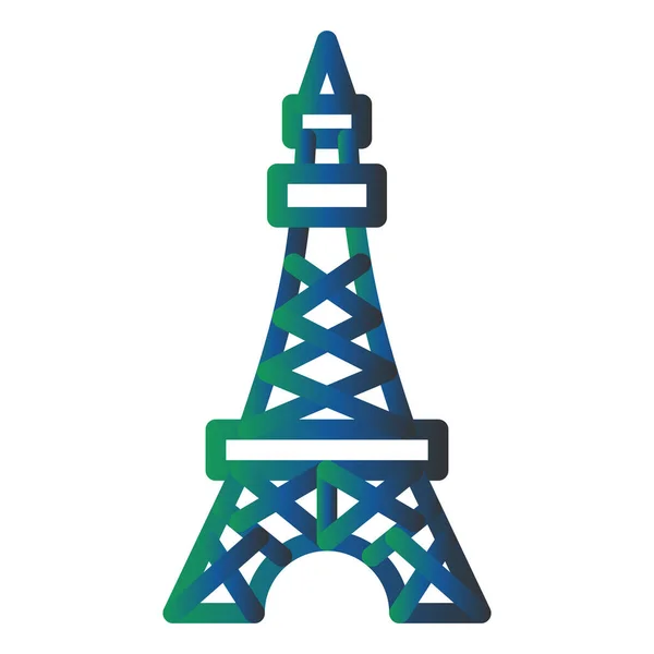Ikona Wieży Płaskim Stylu Izolowane Białym Tle Ilustracja Wektora Symbolu — Wektor stockowy