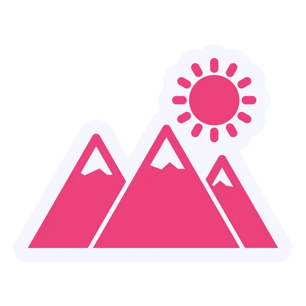 Mountains Landscape Web Icon Simple Design — Vetor de Stock