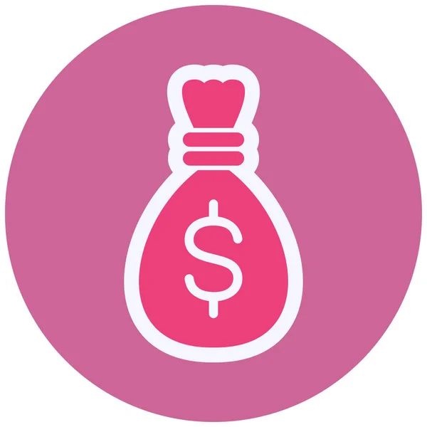 Web Icon Simple Illustration Money Bag Coins — Vetor de Stock