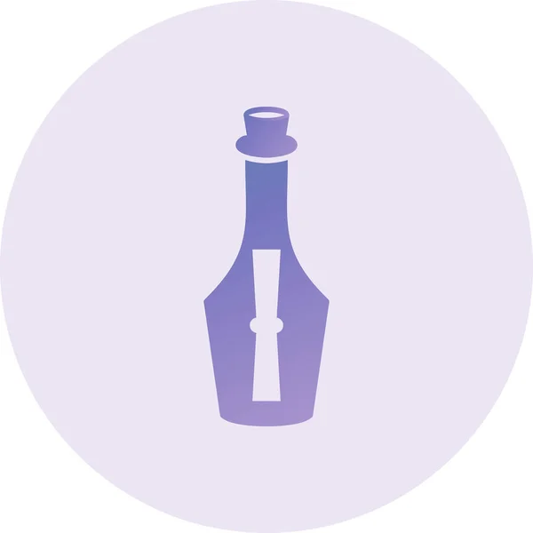 Bottle Web Color Icon Simple Illustration — Stok Vektör