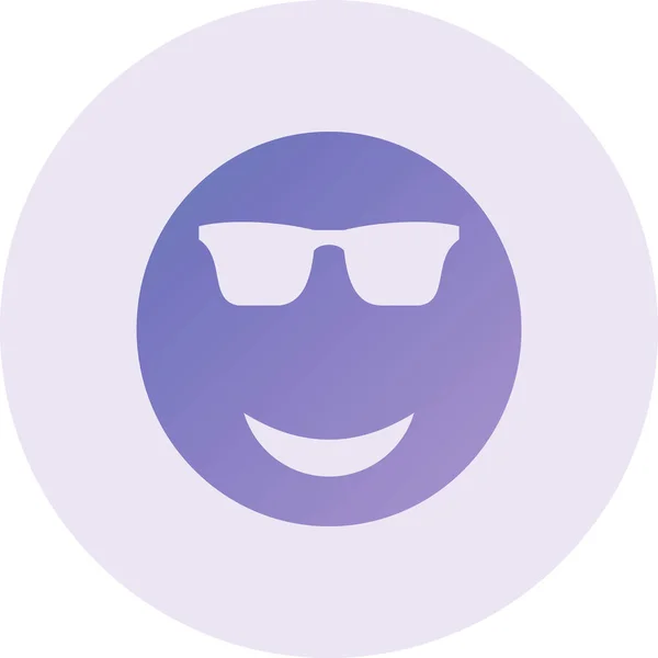 Vector Illustration Cool Face Glasses Icon — Vettoriale Stock