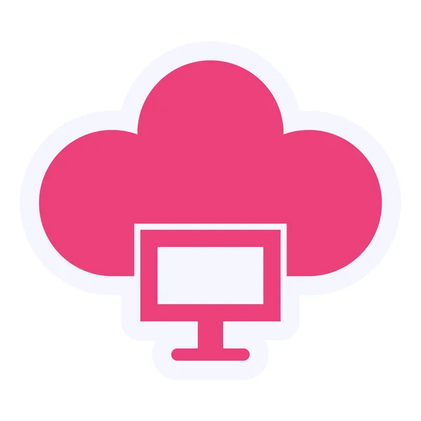 Cloud Computing Και Έγχρωμο Διανυσματικό Εικονίδιο — Διανυσματικό Αρχείο