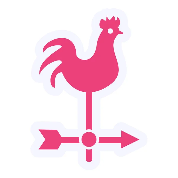 Vector Illustration Weathercock Icon — Stock Vector