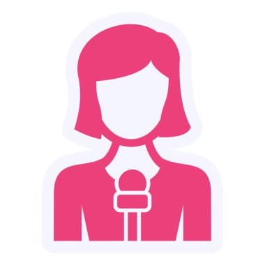 Muhabir. Web simgesi basit illüstrasyon