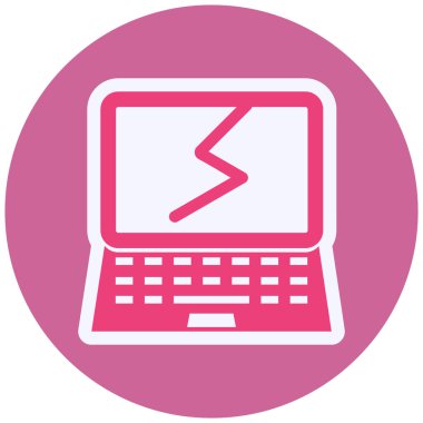 broken laptop. web icon vector illustration