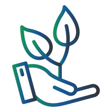 simple web icon,  illustration of few Plants glowing in hand