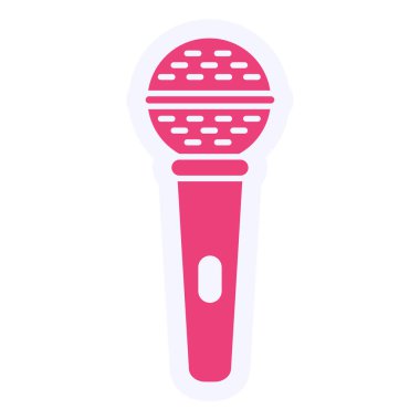 mikrofon simgesi. Beyaz arkaplanda izole edilmiş web tasarımı için basit mikrovektör simgeleri çizimi