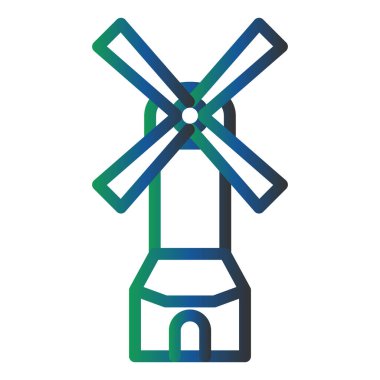 Yel değirmeni ikonu vektör illüstrasyonu