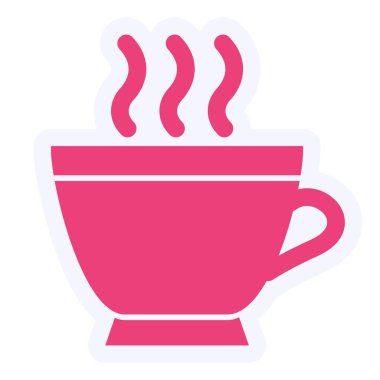 kahve fincanı simgesi, vektör illüstrasyonu