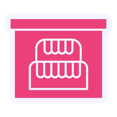 Pasta Kutusu Vektörü Kabartma Simgesi Tasarımı 