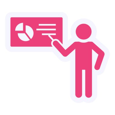 business man with a pie chart icon vector illustration design