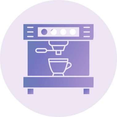 Kahve makinesi. Web simgesi basit illüstrasyon