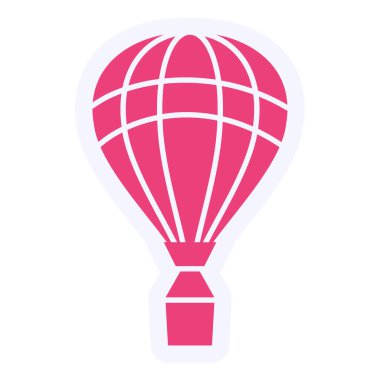Sıcak hava balonu ikonu. Web tasarımı için aerostat vektör sembolünün düz çizimi