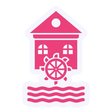 Water Mill  web icon simple illustration