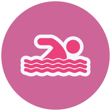 swimming pool icon, vector illustration. Swimmer