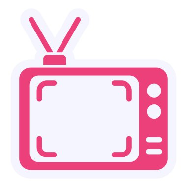 Televizyon. Web simgesi basit illüstrasyon 