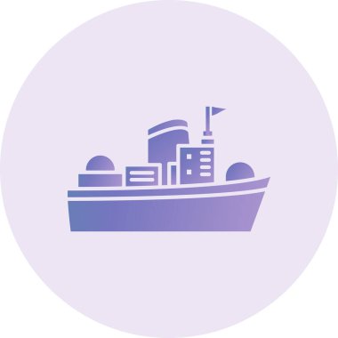 Fighter Ship line icon. vector illustration
