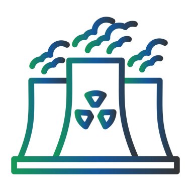 Nuclear Plant, simple web icon, illustration of factory 