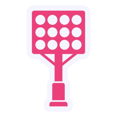 racket, rake, salt, lamp, garden, vector illustration