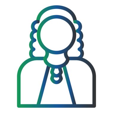 Judge male avatar icon. flat pictogram. vector illustration.