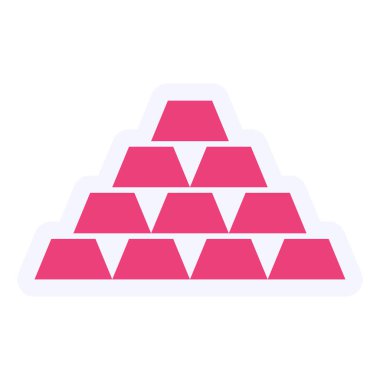 Altın Çubuklar Vektör Kabartma Simgesi Tasarımı