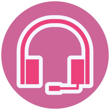 Color vector headphones icon illustration
