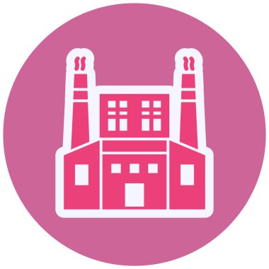 Fabrika simgesi, vektör illüstrasyonu 