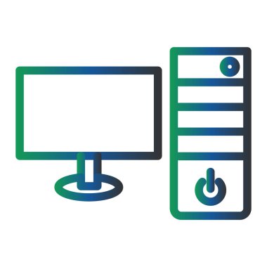 bilgisayar izleme simgesi, vektör illüstrasyonu