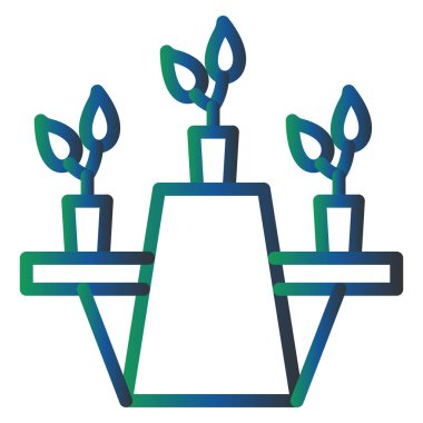 simple web icon,  illustration of few Plants glowing 