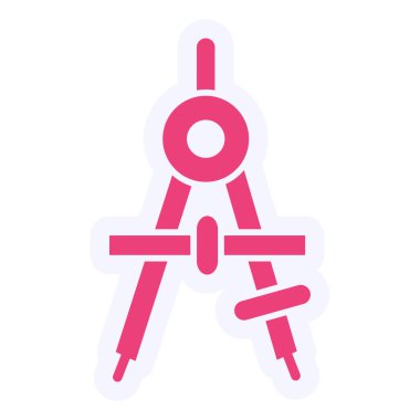 pusula simgesi vektörü. İnce çizgi işareti. İzole edilmiş kontür sembolü gösterimi